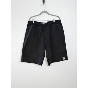 Frillwit Sweat Shorts Mens 34 Black Athleisure Streetwear Raw Hem Drawstring